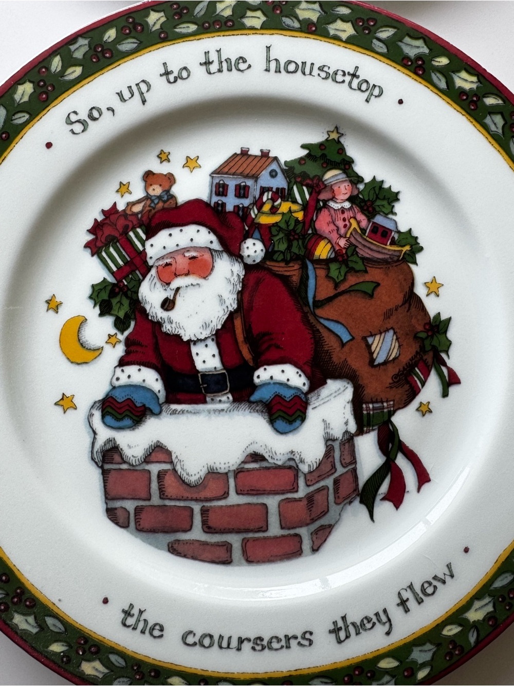International China Christmas Stories Susan Winget Set of 2 Salad Dessert Plates - Picture 2 of 5